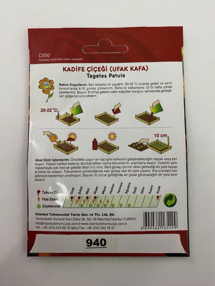 KADİFE UFAK KAFA ( ÇOKLU TOHUM ) - 200 Tohum - KARIŞIK Renk