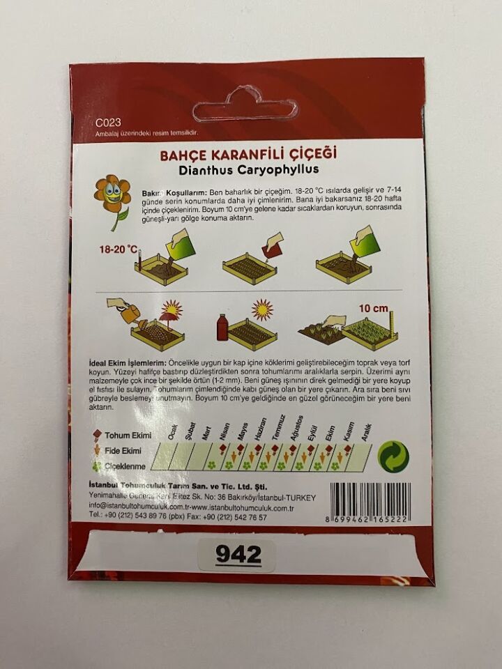 BAHÇE KARANFİLİ ( ÇOKLU TOHUM ) - 50 Tohum - KARIŞIK Renk
