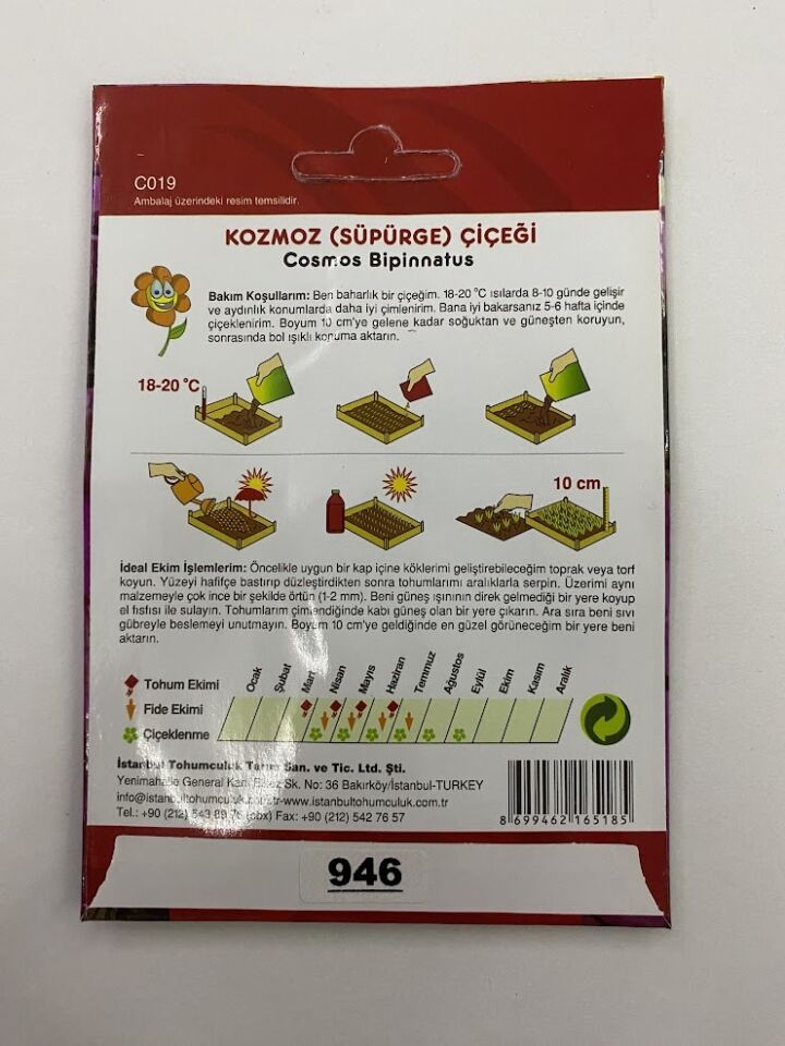 KOZMOZ ÇİÇEĞİ ( ÇOKLU TOHUM ) - 50 Tohum - KARIŞIK Renk