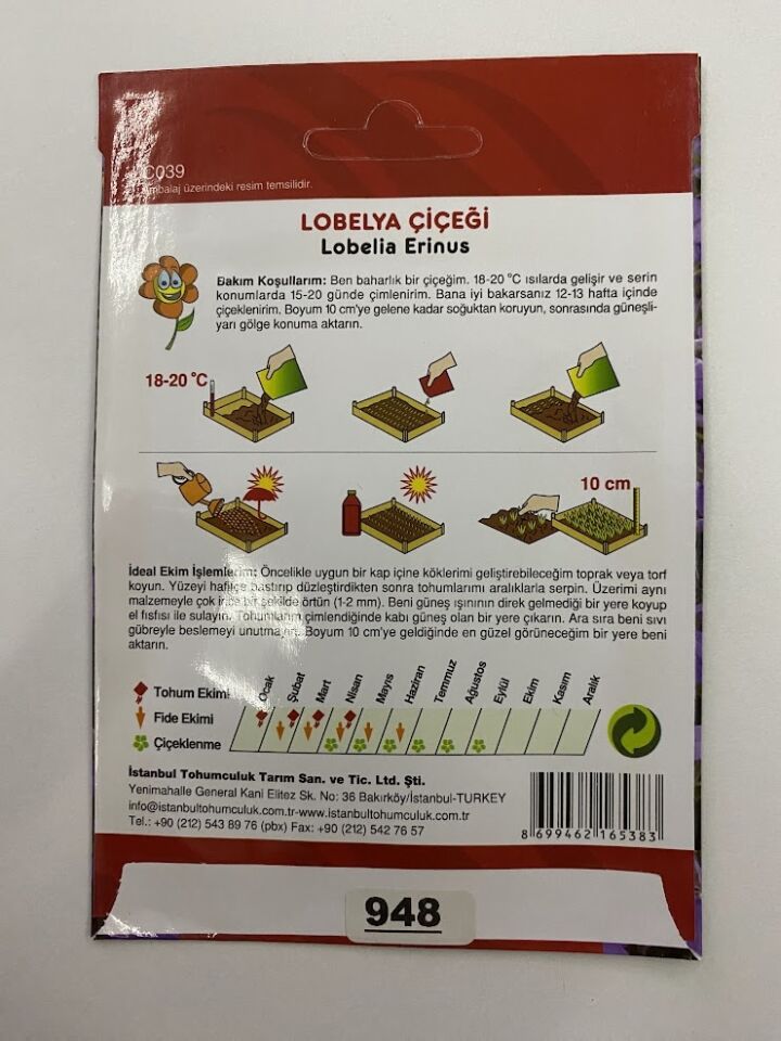 LOBELYA ÇİÇEĞİ ( ÇOKLU TOHUM ) - 400 Tohum - KARIŞIK Renk