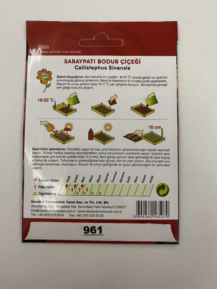 SARAYPATI BODUR ( ÇOKLU TOHUM ) - 125 Tohum - KARIŞIK Renk