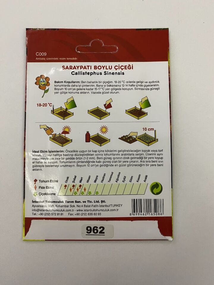 SARAYPATI BOYLU ( ÇOKLU TOHUM ) - 150 Tohum - KARIŞIK Renk